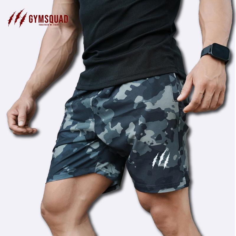 Quần Short Camo Lính (Giặt lộn trái) - GYMSQUAD quần tập gym nam vải dù mensport