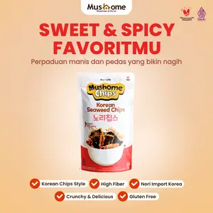 Mushome Keripik Korean Seaweed Chips Rasa Sweet Spicy | Kaya serat & Sumber Protein | Snack Makanan Ringan Camilan Food Crispy