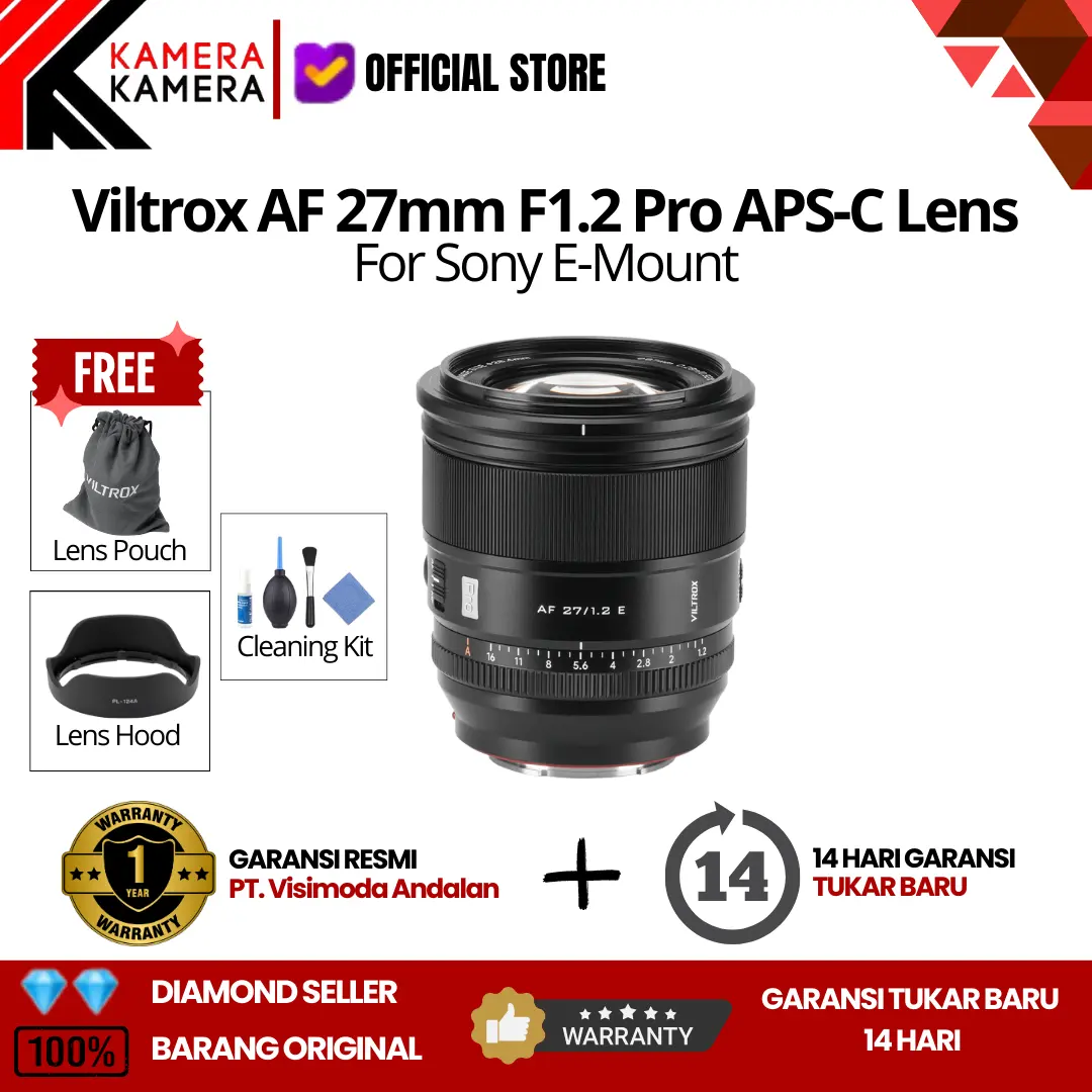 Viltrox 27mm F1.2 Pro APS-C Lens for Sony E Mount Garansi Resmi