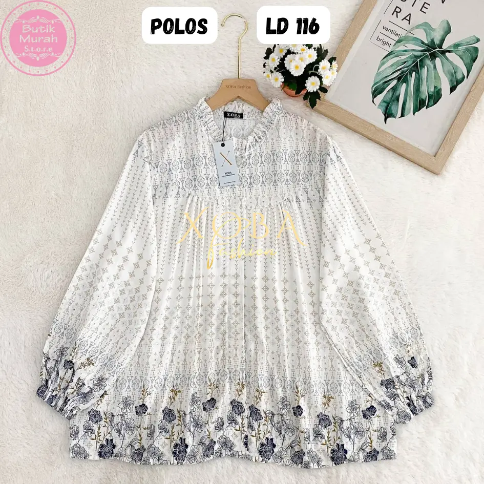 Xoba LD 106,LD 108 dan 116 CM 3404 Atasan Wanita Blus Linen santuari dan Jacquard panjang