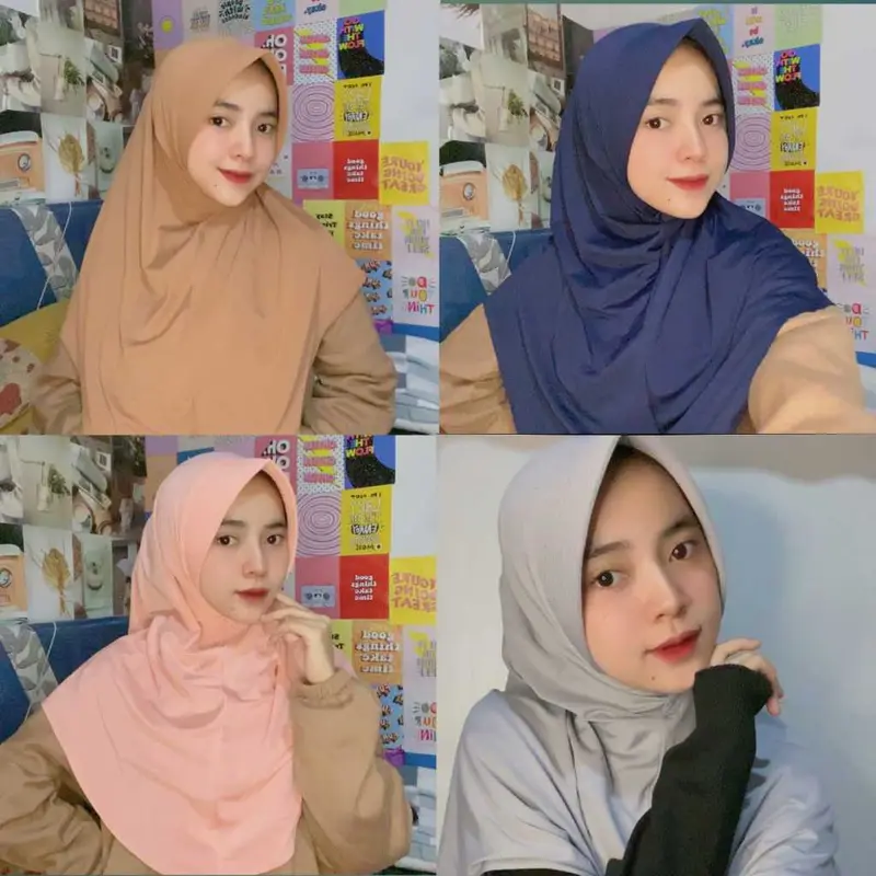 HIJAB BERGO HAMIDAH SIZE L | KERUDUNG INSTAN JERSEY | KERUDUNG MENUTUP DADA | WARNA LENGKAP 5