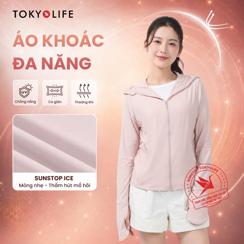 Áo khoác đa năng chống nắng NỮ SunStop Ice siêu mát lạnh thoáng khí có mũ rộng vành 40000092/40006348