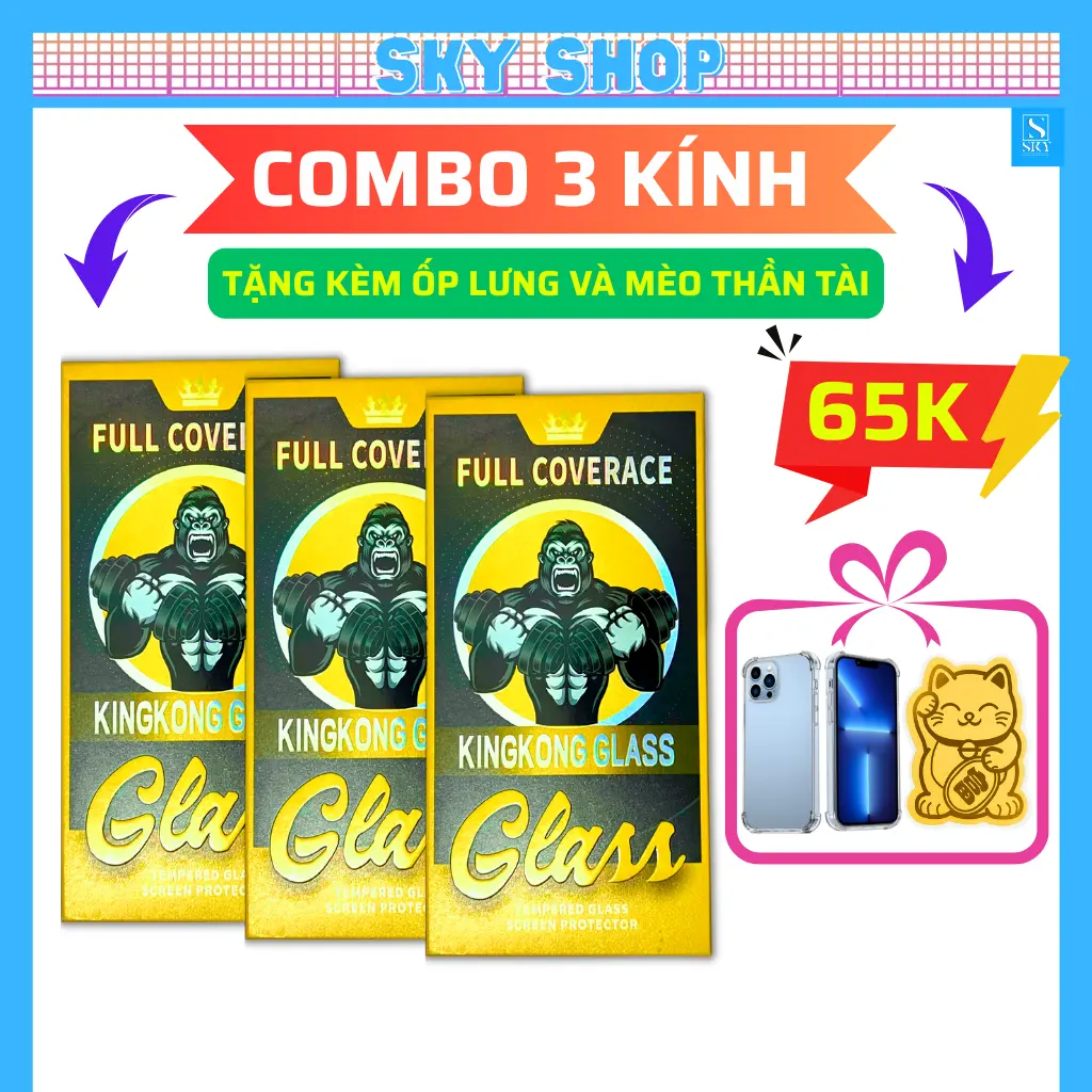 [COMBO 3 KÍNH CHỐNG NHÌN TRỘM] Kính cường lực KingKong Glass CHỐNG NHÌN TRỘM dành cho iphone 12 ProMax 17 ProMax 11 ProMax Xs Max Xr 7 8 Plus 16 Pro Max 15 ProMax 15 Plus 14 Pro Max 13 Pro Max có khung tự dán, tặng kèm ốp trong chống sốc và mèo thần tài