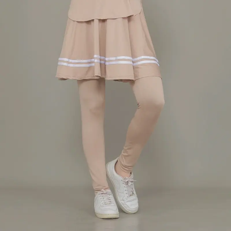 Legging Rok Olahraga Stripe Wanita Skirt Sport Jogging Renang Sepeda Lari Zumba Senam Aerobik Outdoor Celana Yoga 5