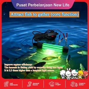 LED Deepwater Fish Attracting Lamp 12-24V High-Light Waterproof Wide Voltage Compatibility Essential Tools for Fishing Boats, Night Fishing