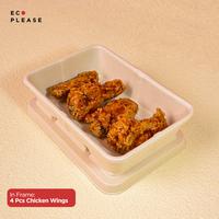 Gambar 50pcs Ecoplease 500ml Bagasse Wide Square Lunch Box + Lid Home Compostable Ecofriendly Ramah Lingkungan Biodegradable Loyang Oven Safe & Food Grade - Natural, Tanpa penutup dari Ecoplease Home Compostable Kota Tangerang Selatan 4 Tokopedia