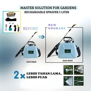 ( KHUSUS LIVE DISK 50% ) Sprayer Elektrik Kapasitas 5 Liter Alat Semprot Tanaman Nozzle Maksimal Baterai 2400 MAH Rechargeable USB
