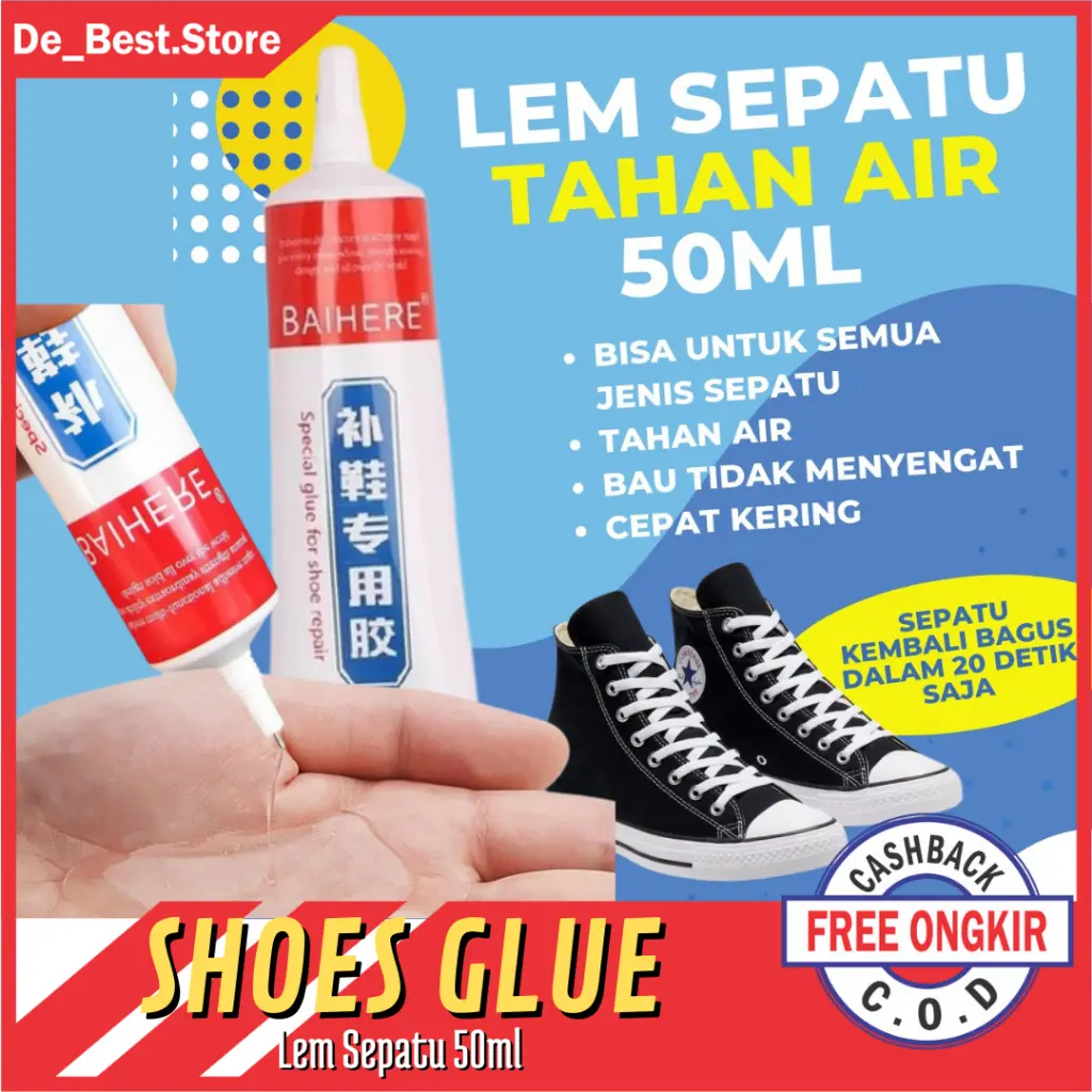 HANJIAO Lem Sepatu 50ml - Lem Insole Sepatu 50ml - Lem Super Kuat 50ml - Lem Serbaguna 50ml