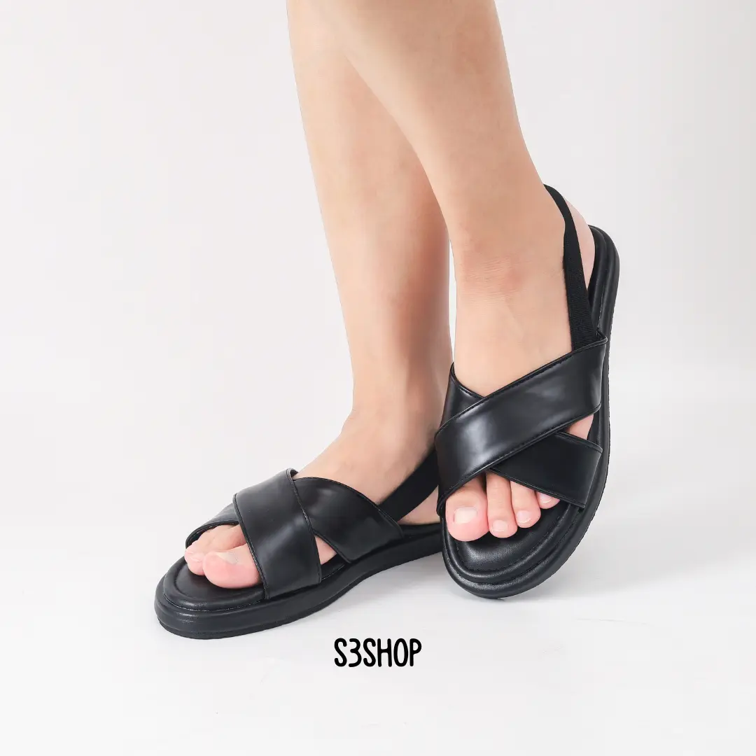 Sandal Monica S3shop Sendal Wanita Tali Belakang Karet Perempuan platfrom Cewek