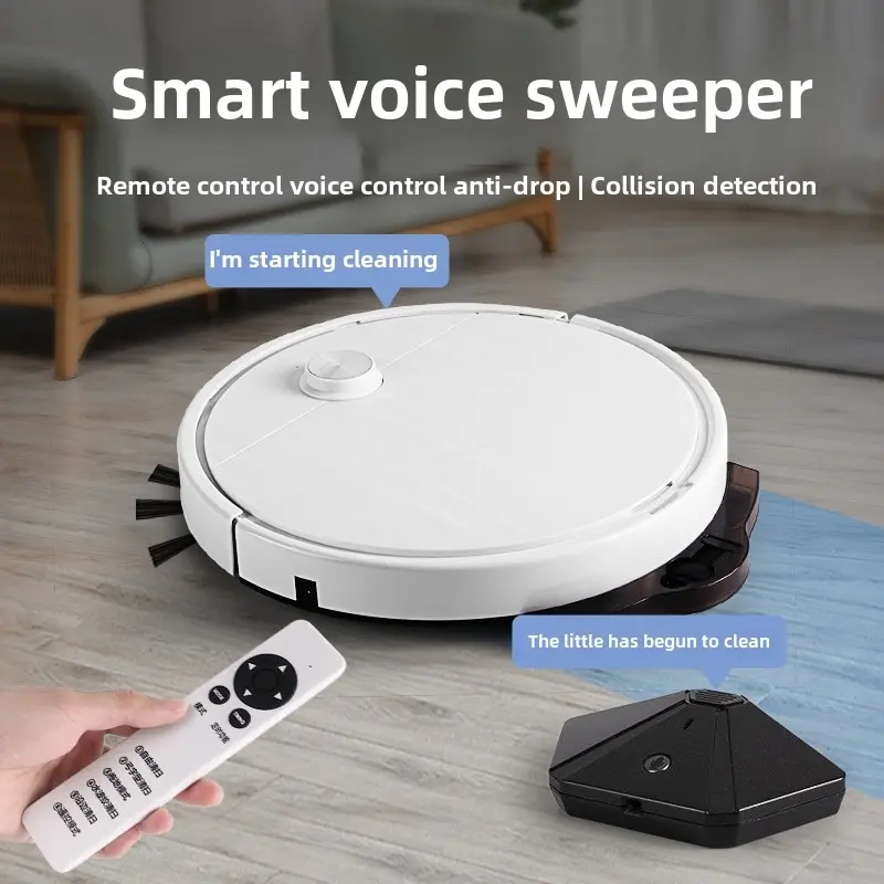 Robot hút bụi & quét nhà, tự động làm sạch, chống sốc, thích hợp cho lông thú cưng, sản phẩm chính! Làm sạch ban đêm, chế độ Im Lặng