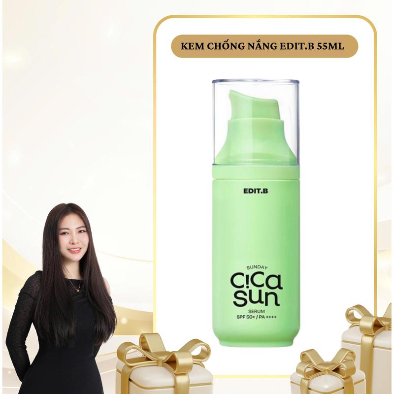 (Date T7/2026)SN1775 - Kem chống nắng bọc viên nang Edit B Bản Cica Xanh Lá 55ml SPF 50+ PA++++