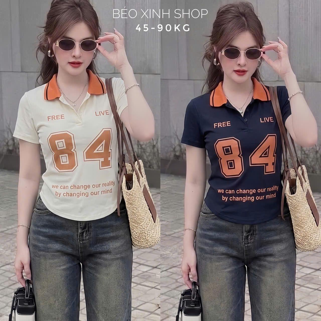 Áo Thun In Phối Vải Thun Tăm 45- 90Kg Bigsize Dễ Thương Top Nữ Women Cổ Tròn - B.1370