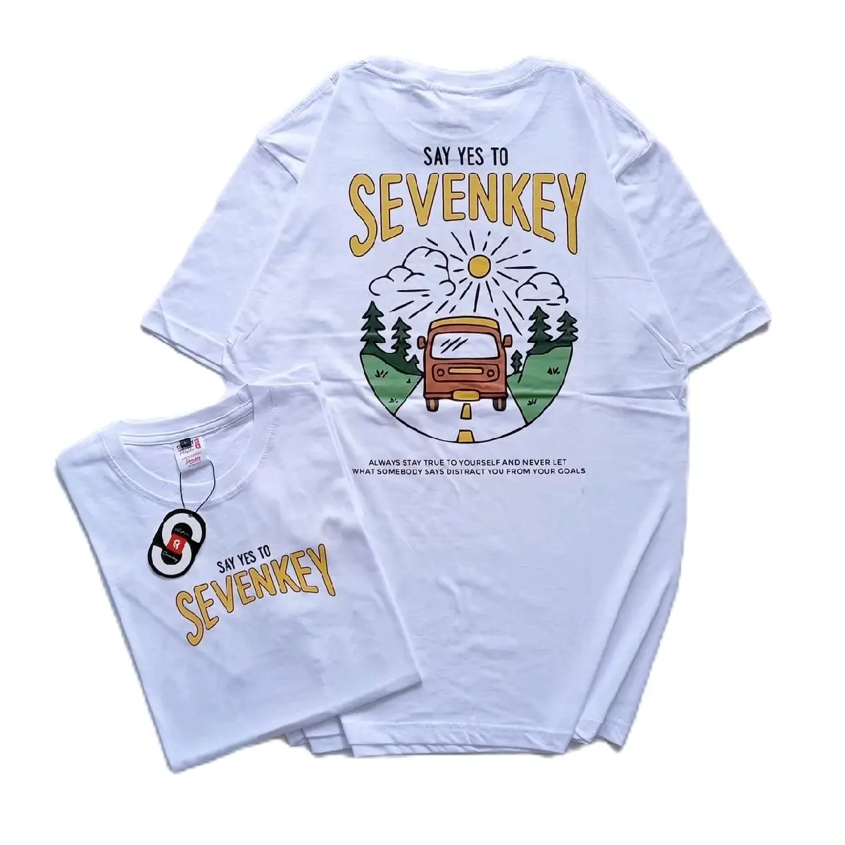 Sevenkey reguler lengan pendek katun combet premuim 30s Nyaman Kaos