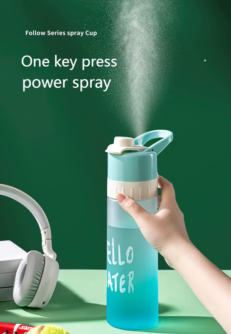 Product Introduction of Sports outdoors Water Bottles Kitchenware Spray Water Cup Large-capacity Men and Women Sports Food Grade Student Cooling Portable Kettle Jet Water Spray Cup Drinking Cup 3