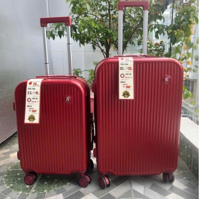 Vali Kéo Du Lịch Xám Chì Góc Tròn Size 20/24 Siêu Nhẹ Chống Bể Kiểu Dáng Đơn…