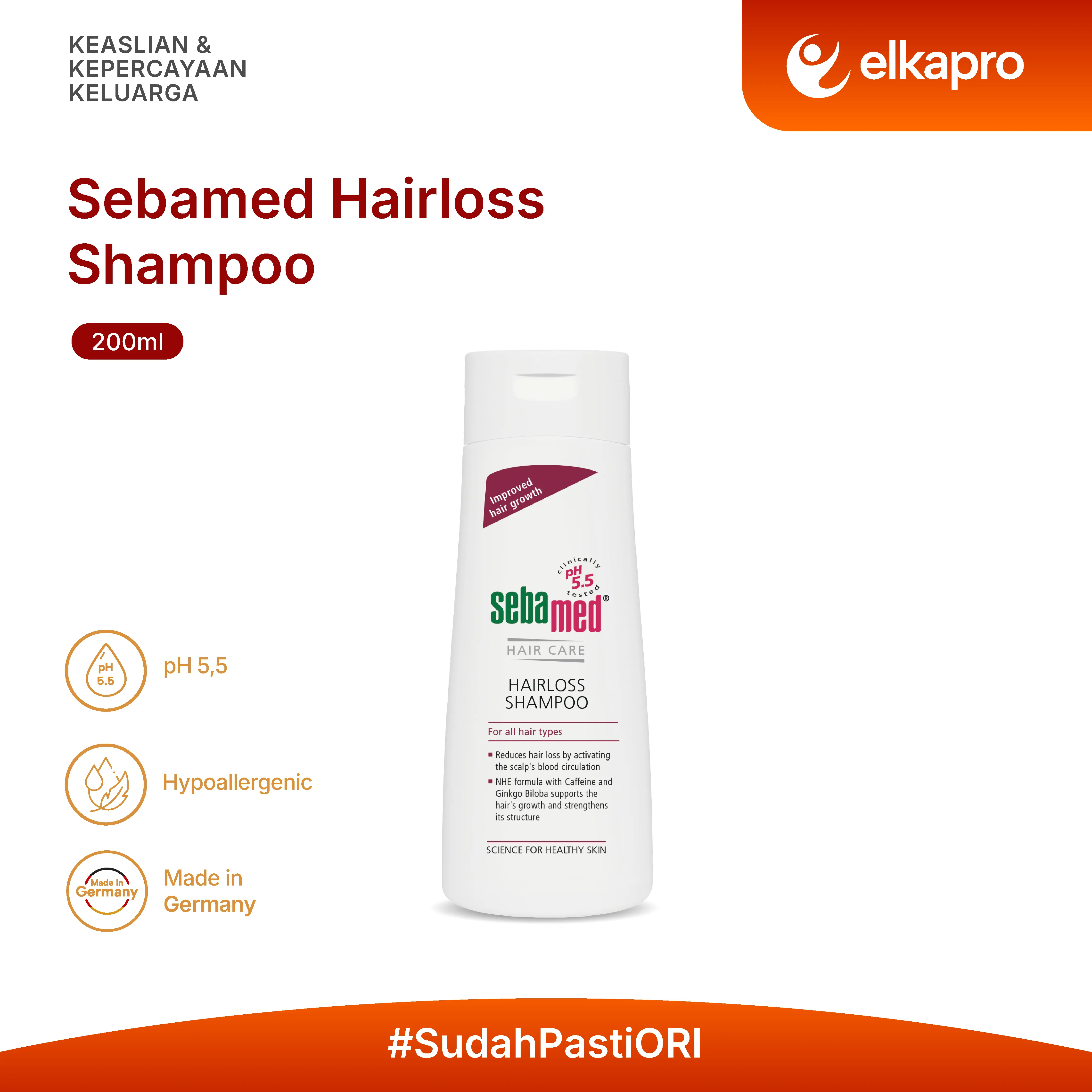 Sebamed Hairloss Shampoo - Sampo Anti Rambut Rontok Mengandung Ginkgo Biloba