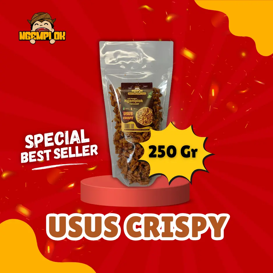 Usus Crispy Pedas Daun Jeruk 250 Gr Ngemploksnack