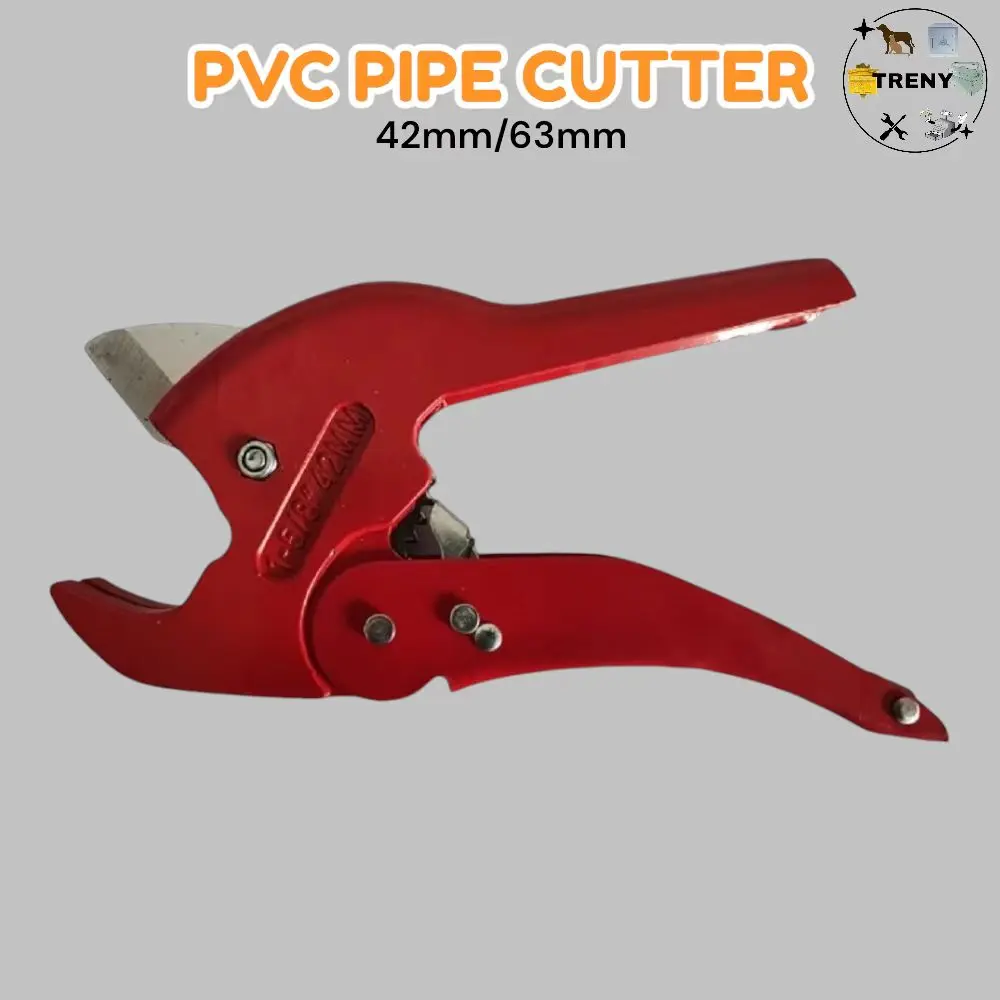 TRENY Semi Auto Pipe Cutter PVC Pipe and Poly Pipe Cutter 42mm SK5 Stainless Steel Knife Blade