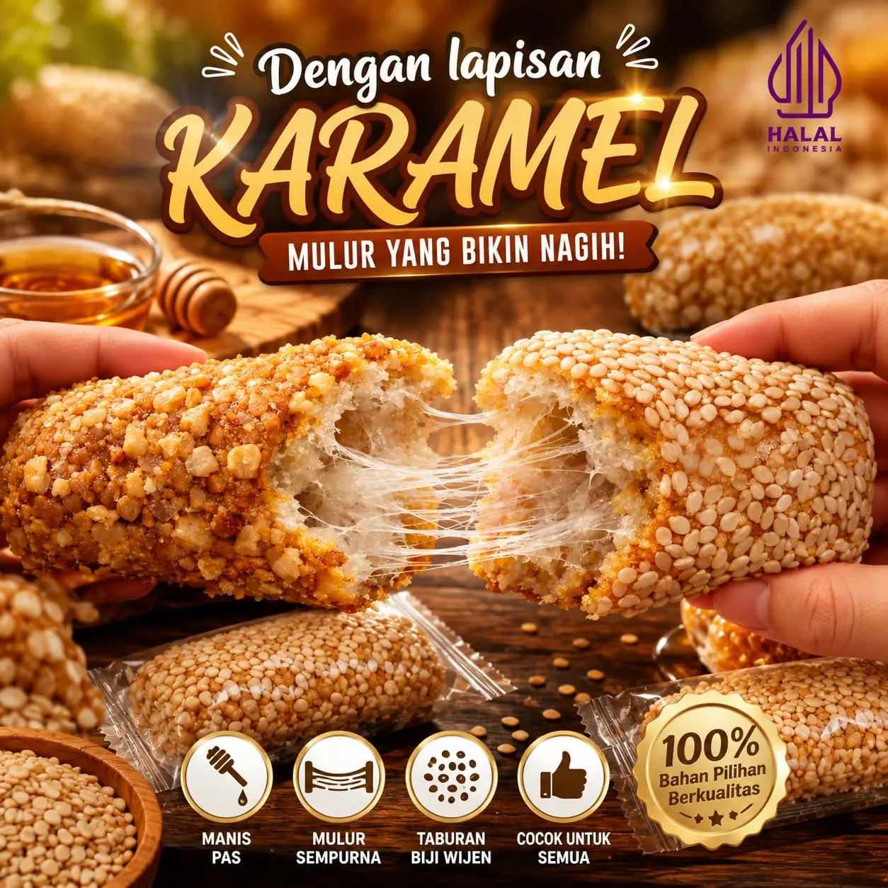COD Bola Manco Mix Wijen dan Kacang, Camilan Jadul Halal, Jajanan Tradisional Homemade buatan tangan tanpa pengawet , Rasa Wijen dan Kacang Campur 250g / 500g / 1000g, Renyah & Manis Cemilan / Snack sehari-hari Untuk Oleh-oleh