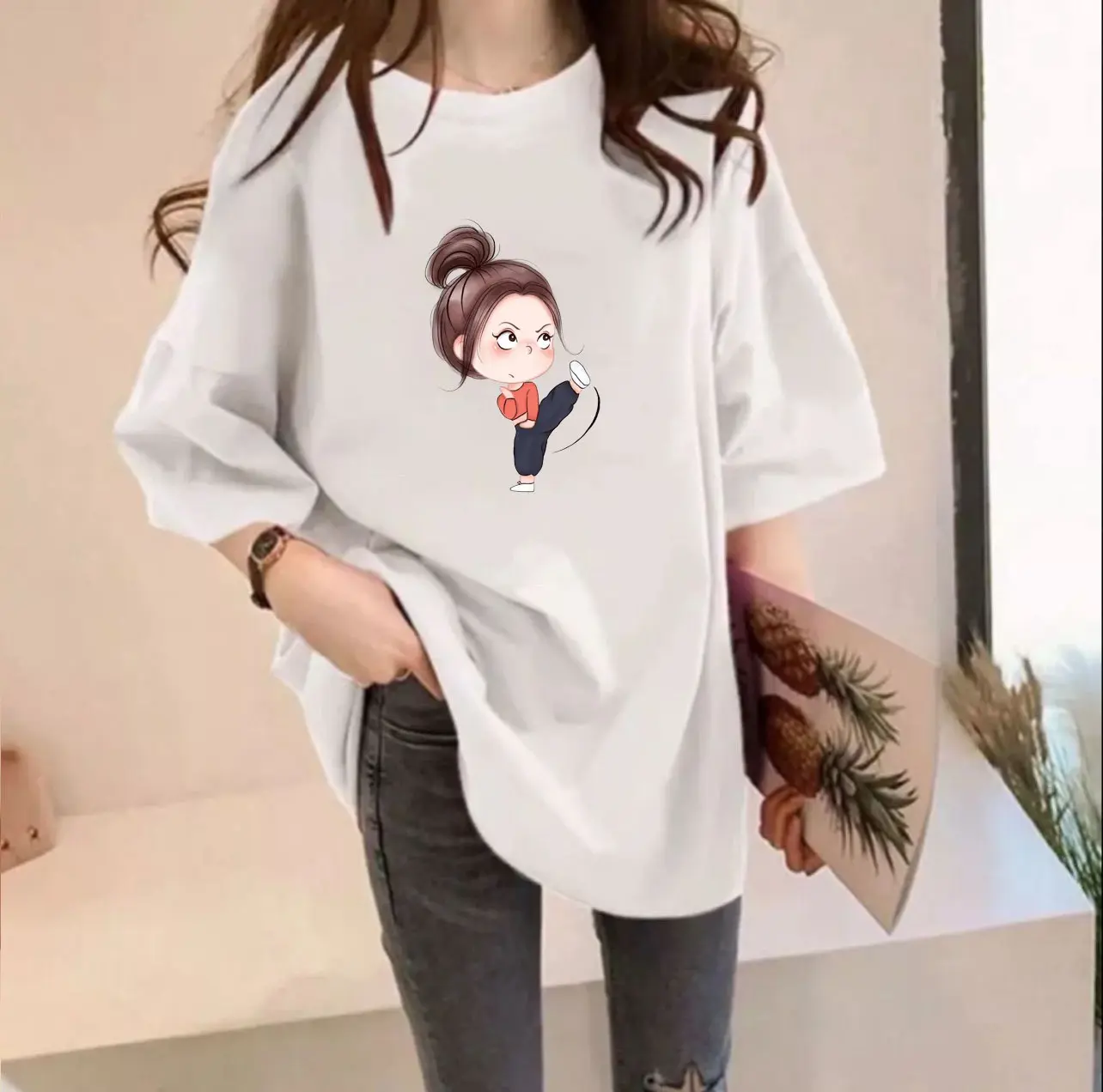 NINI Kaos Wanita Oversize / Kaos Oversize Hijab / Kaos Oversize Korean / Kaos Streetwear Oversize / Baju Kaos Distro / Kaos / Wanita / COD/TERSEDIA 3 SIZE L,XL- DAN XXL