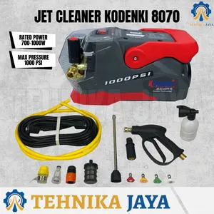 Kodenki KD-8070 Alat Jet Cleaner High Pressure Washer Pengaturan Bar Up To 1000Psi 1000Watt Ujung Gun Quick Release Include Nozzle Tip 4pcs Selang 10Meter Mesin Penyemprot Air Bertekanan Tinggi Cuci Mobil Motor Car AC Kendaraan Perkarangan Rumah
