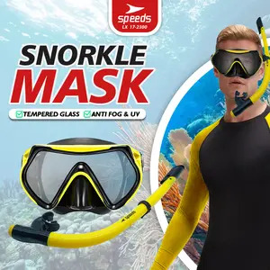 Speeds Kacamata Selam Laut Alat Snorkeling Full Set Scuba Mask Alat Selam Laut Dewasa Renang Air Kacamata Diving 017-2300