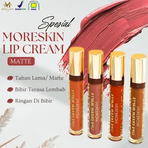 Moreskin Lip Cream Matte Lipstik Waterproof Bibir Lembab Cantik Kosmetik Mempercantik Bibir Moreskin Nasa Original