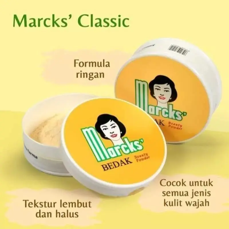 Marcks Classik Bedak Tabur 40gr / Rose / Invisible / Natural Beige / White 3