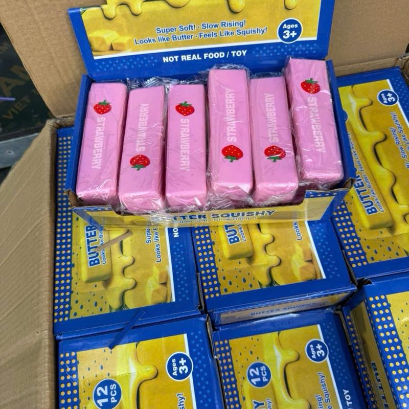 Butter Squishy - Đồ Chơi Siêu Mềm Mại Dáng Kem Dâu - Phù Hợp Cho Trẻ Từ 3 Tuổi - Bộ 12 Chiếc - Không Phải Thực Phẩm
