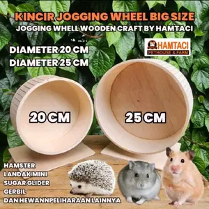 Kincir hamster big size 20-25 cm silent wooden craft by hamtaci