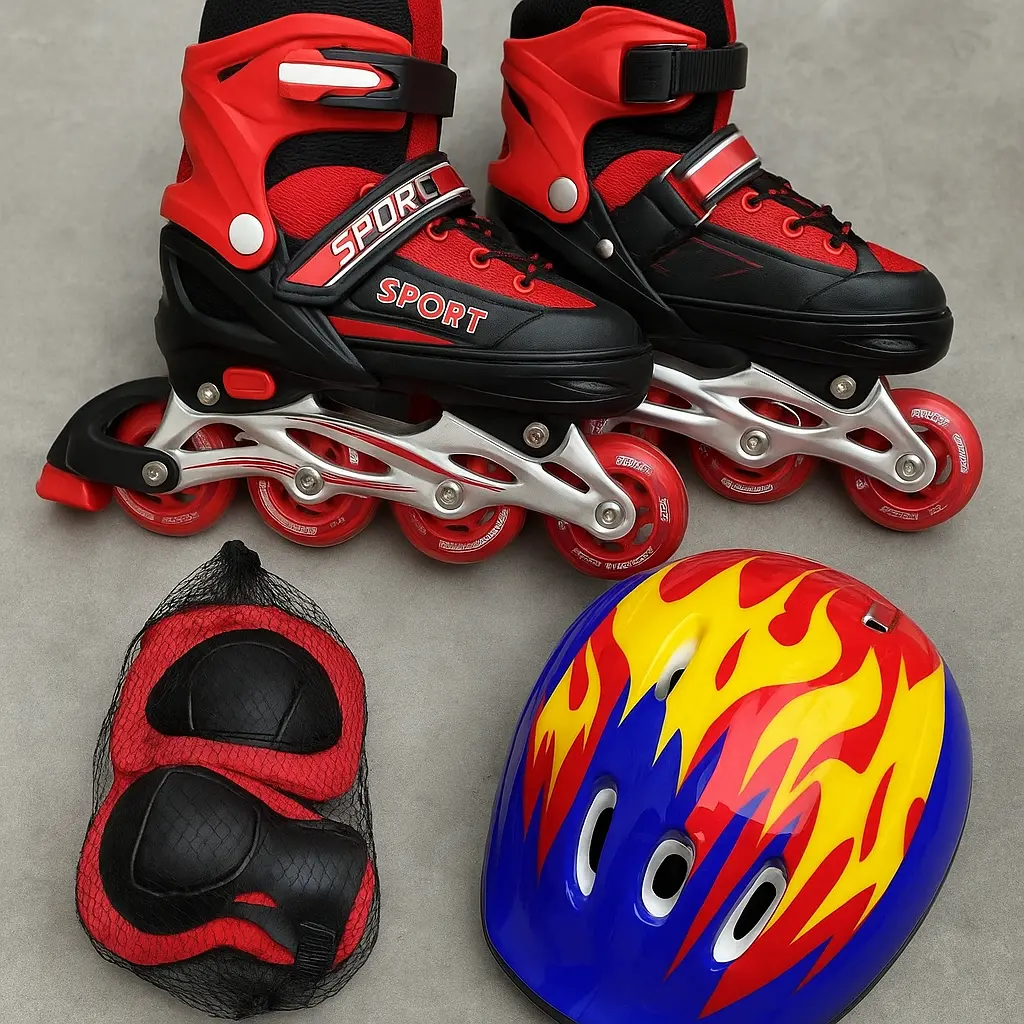 Giày Trượt Patin Kèm Bộ Bảo Hộ Cho Trẻ - Sneaker Sport Cho Bé Tập Thể Dục