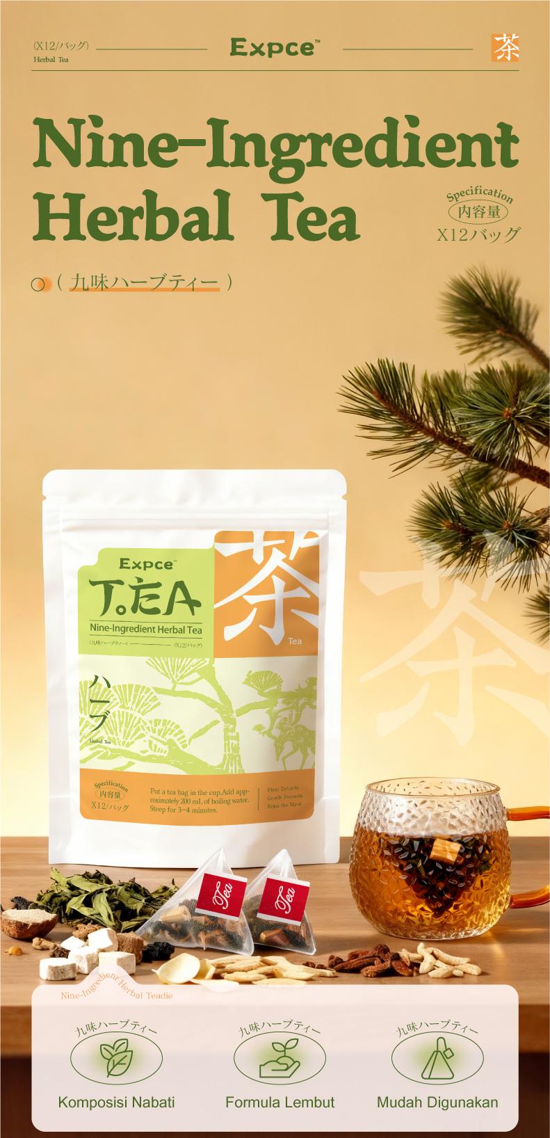 Expce Teh Herbal 12 Sachet, Segar Alami, Relaksasi Setiap Hari