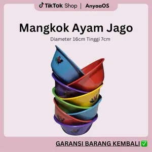 24 Biji Mangkok Plastik Ayam Jago Warna Murah Langsung Dari Pabrik - Makan