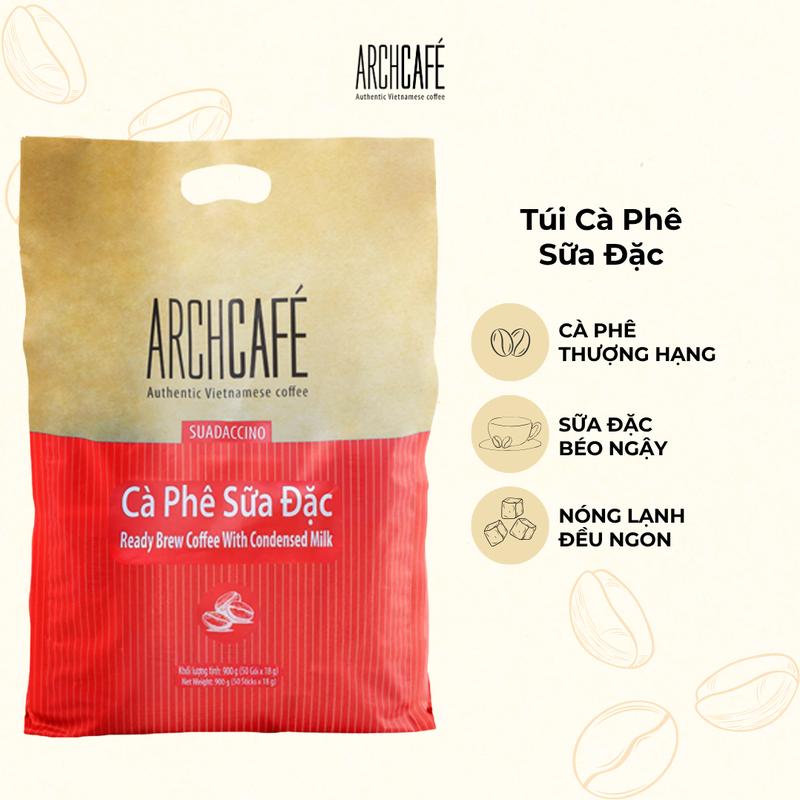 Túi Cà phê Sữa đặc Archcafe 50 gói - Condensed milk coffee bag - Cà phê hoà tan (50 gói x 18g)
