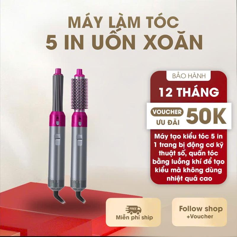 Máy Sấy Tóc Đa Năng 5 In 1 Kiêm Máy Làm Tóc, Uốn, Duỗi, Làm Xoăn Tự Động Không…