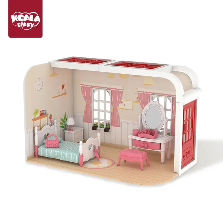 Phòng Ánh Nắng Mặt Trời Nhỏ Nhà Bếp Mini Phòng Ngủ, Nhà Búp Bê, Nhà Cô Gái, Nhà Tự Làm, Đồ Chơi Thu Nhỏ, Biệt Thự Tự Làm, Cảnh Đường Phố Mô Phỏng Toy 8