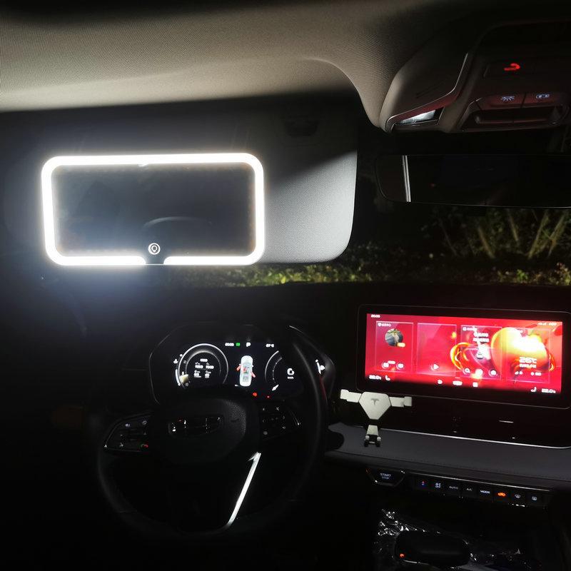 Cermin Rias LED Portabel untuk Visor Mobil dengan 3 Pilihan Cahaya Sensor Sentuh & Perlindungan Mata - Cermin Aluminium Jernih & Lampu LED Lembut Cermin Rias LED Portabel untuk Visor Mobil dengan 3 Pilihan Cahaya Sensor Sentuh & Perlindungan Mata - Cermin Aluminium Jernih & Lampu LED Lembut