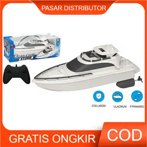 mainan anak kapal boat racing rc 0036-6-7 - speed boat air remote control viral