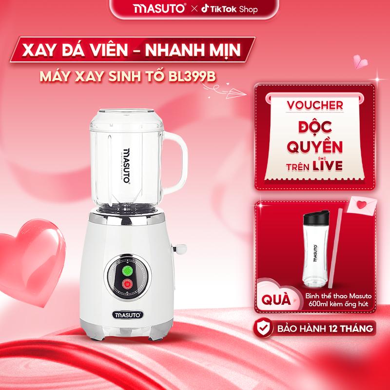 Máy xay sinh tố  Masuto- KLS2 xay năng- cối tay cầm 0,6L Tặng kèm bình, nắp và ống hút - Bảo hành 12 tháng lỗi 1 đổi 1