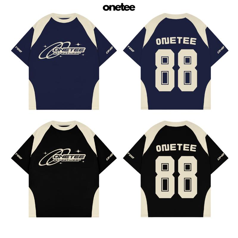 Áo Thun Phối Thể Thao Local Brand Unisex OneTee PHỐI 88 Form Rộng Tay Lỡ Nam Nữ Cổ Tròn Top Menswear