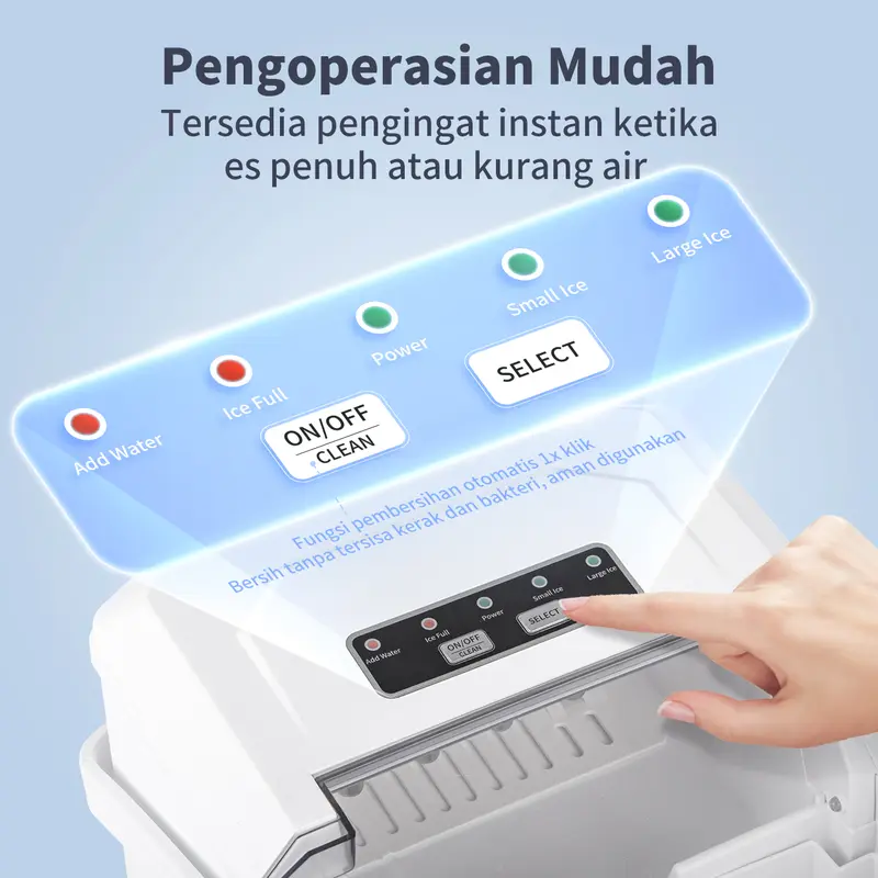 【Gift Mini Fan BELI 1 GRATIS 1 Limited Stocks】SIMPLUS Mesin Pembuat Es Otomatis 1.3L Iced Maker Machine Automatic Daya Rendah Rumah Tangga Minimalis ZBJH001 2