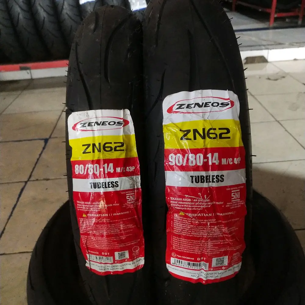 SEPASANG BAN ZENEOS ZN62 80/80 & 90/80 Ring 14 Tubeless