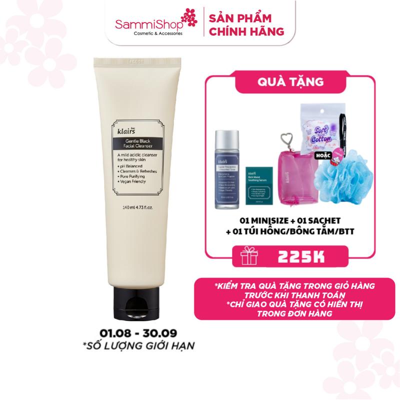 Sữa Rửa Mặt Dear, Klairs Gentle Black Facial Cleanser 140ml