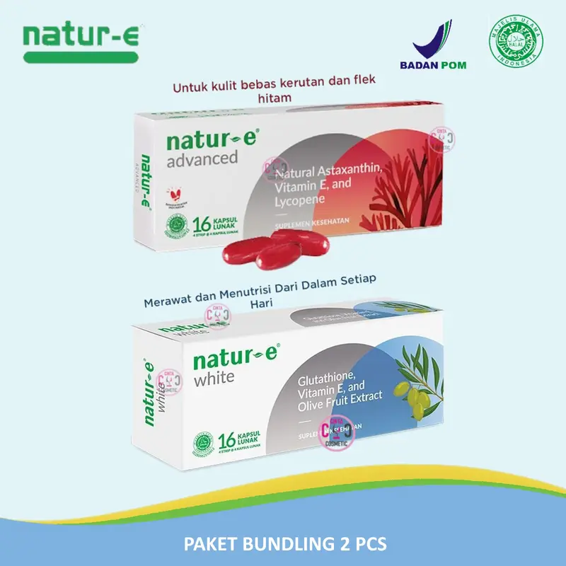 NATUR E Soft Capsule Advanced isi 16 & White isi 16 | Bundle | Bundling | Paket Bundling Ekonomis 1