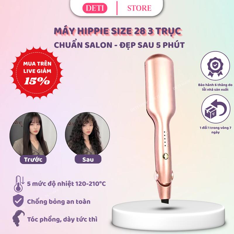  Máy bấm tóc gợn sóng máy làm tóc xoăn máy duỗi tóc mini máy dập xù hàng uốn bấm duỗi 2 in 1 BH 12 tháng DETI 
