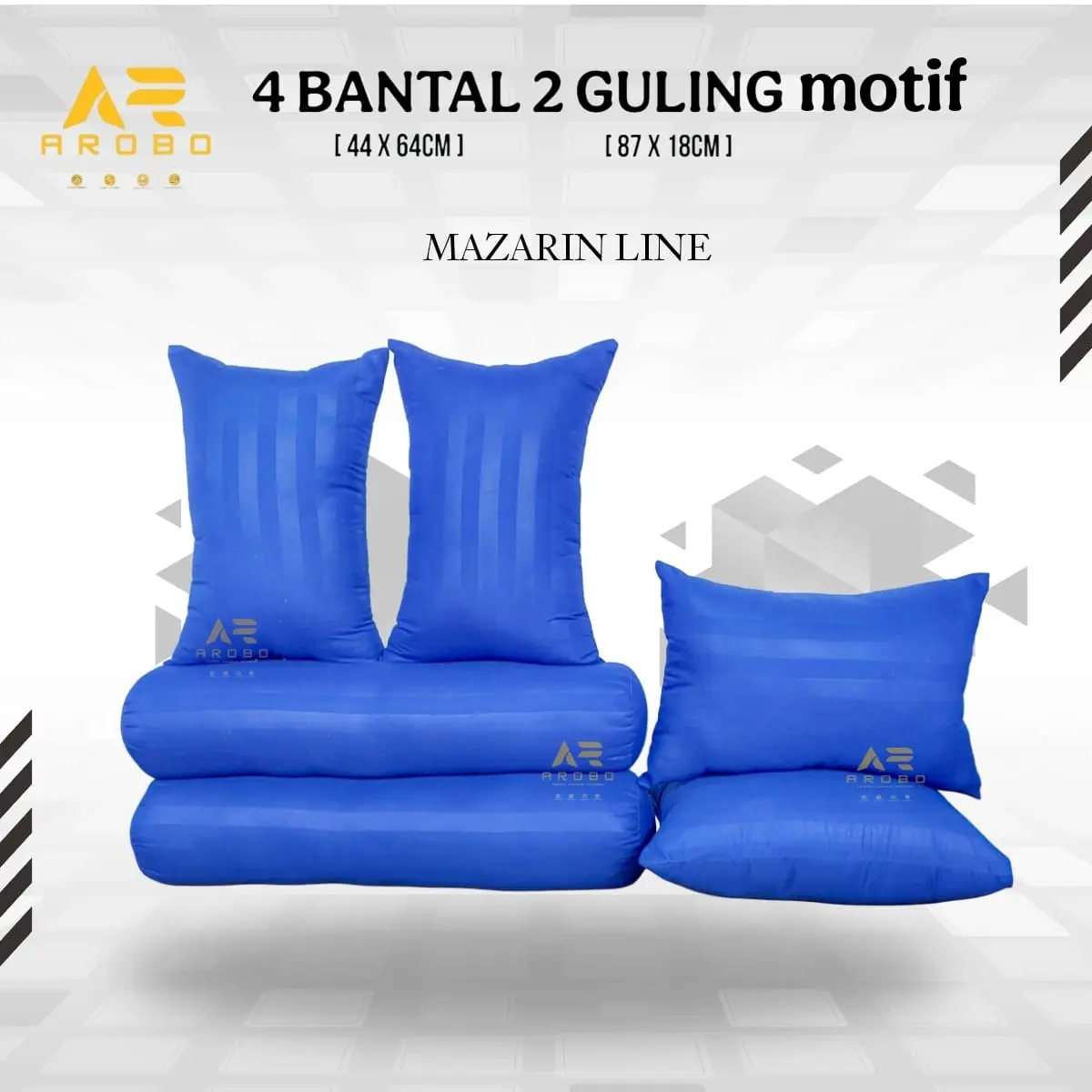 Big Sale 4 Bantal & 2 Guling Tidur Dewasa Motif - Empat Bantal dan Dua Guling - Tedapat Kain Katun Polymicro - Isian Full Silikon Murni Bed