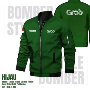 JAKET KANTONG DALAM GRAB / JAKET DRIVER GRAB / JAKET GRAB FOOD / JAKET ANTI AIR FREE NAMA DADA / READY SIZE M L XL XXL XXXL