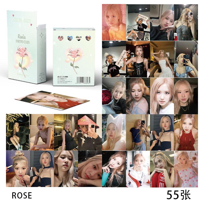 อัลบั้มการ์ดเลเซอร์โฮโลแกรม, YANEN, 55 ชิ้น / กล่อง, BLACKPINK JISOO LISA JENNIE ROSE, การ์ด Lomo, การ์ดไอดอล Kpop DIY, พร้อมสต็อก 2