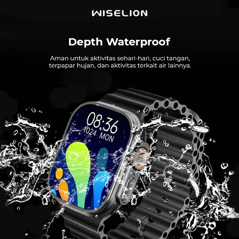 Jam Tangan Pintar Digital KW900 Ultra 2 Bluetooth dengan Layar Sentuh Penuh Warna dan Fitur Kalkulator - Monitor, Kaca, Silver, Telepon 3