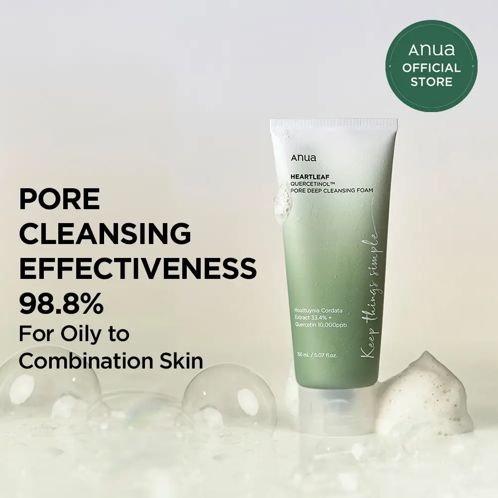 Anua Heartleaf Quercetinol Pore Deep Cleansing Foam 150ml Facial Cleanser Skincare